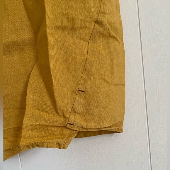 Linen Mustard Tunic - Asymmetric - Picture 7 of 11